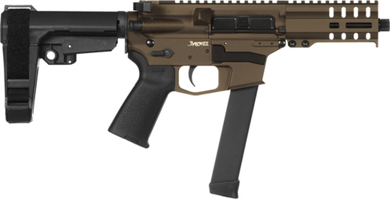 CMMG Banshee MKGS 9mm, 5″ Threaded Barrel, Midnight Bronze, RipBrace, RML4 Hand Guard, Magpul Grip, 33rd