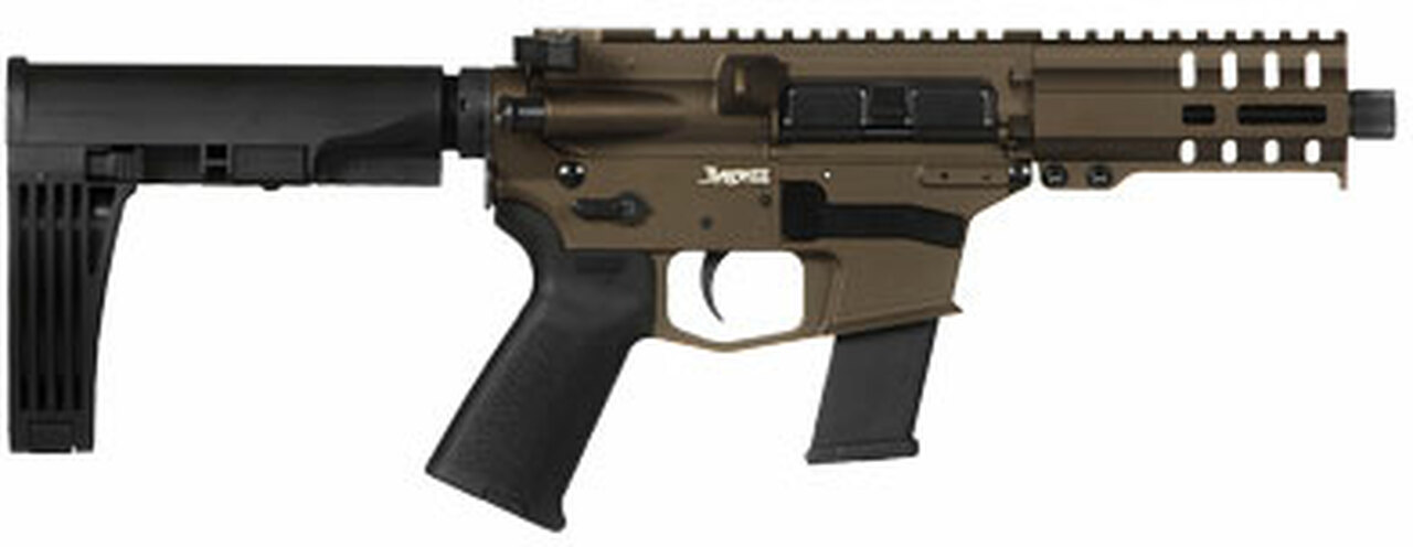CMMG MKG Banshee Pistol, 45 ACP, 5″ Barrel, Midnight Bronze, With Pistol Brace, 13rd Mag