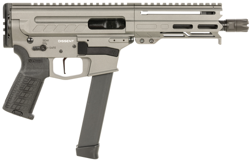 CMMG MKGs DISSENT 9mm, 6.5″ Threaded Barrel, Tungsten Gray Cerakote, Glock Magazine Compatible, 33rd