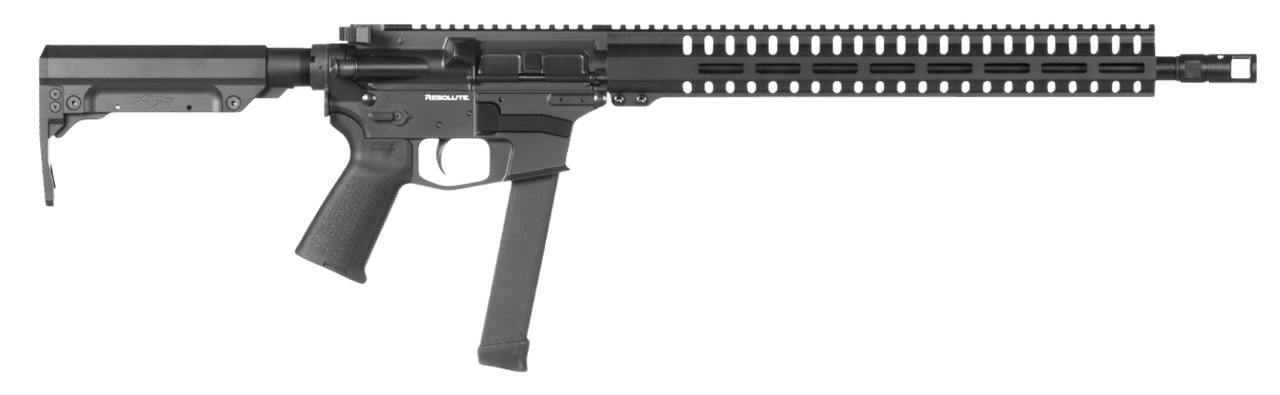 CMMG Resolute 300 9mm 16″ Barrel Black CMMG 6 Position RipStock Synthetic Stock 33rd Mag