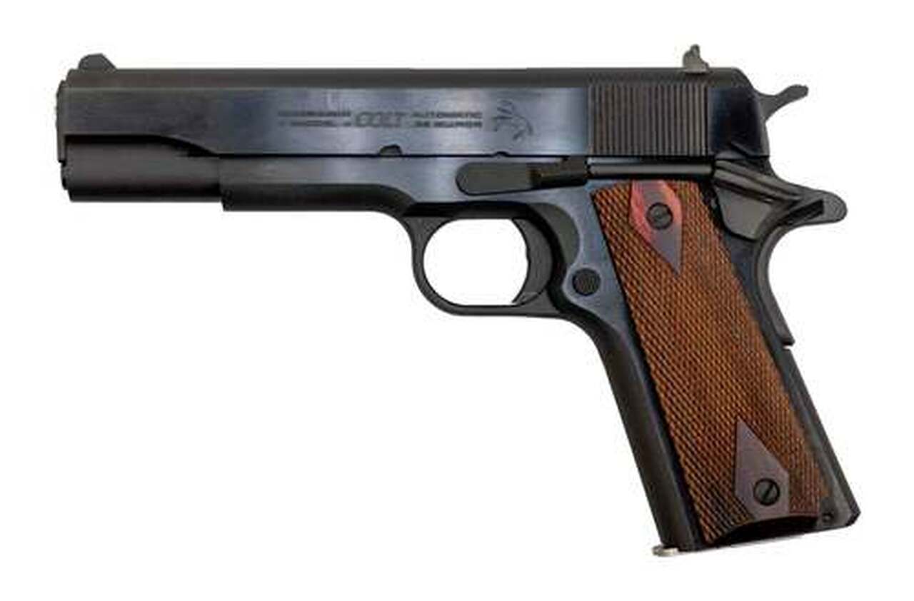Colt 1911 Government .38 Super, 5″ Barrell, Wood Grips, Blued, 9rd