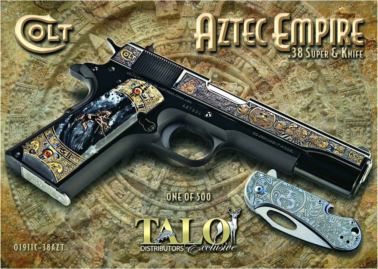 Colt 1911 Government .38 Super, TALO Exclusive, Aztec Empire, 1 of 500