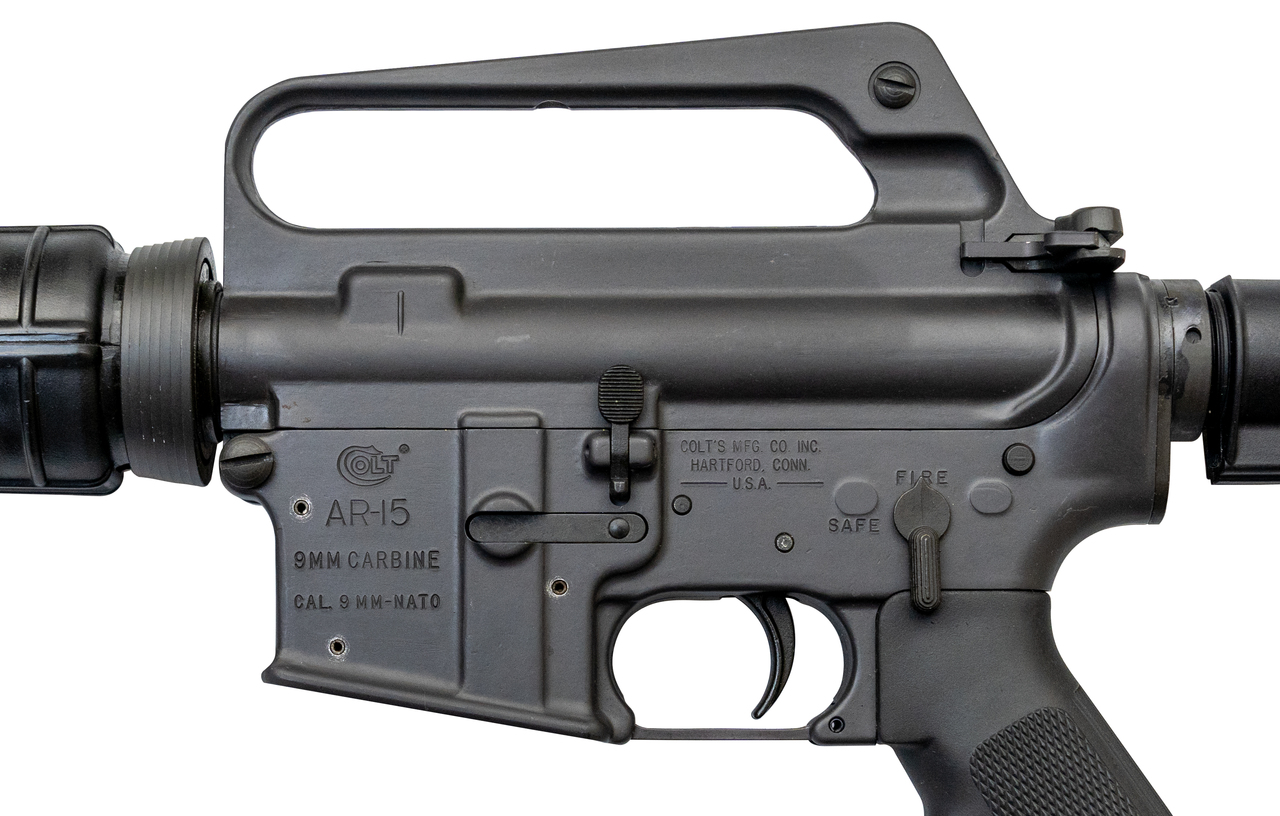 Colt AR-15 9mm Carbine Pre-Ban Era Used, 16″ Barrel, 2-Pos Stock, Black, 20rd
