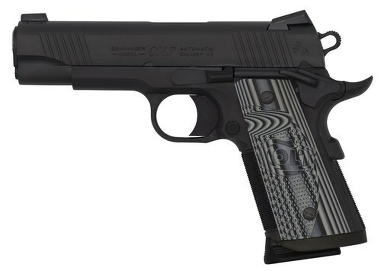 Colt CCU Concealed Carry 45 ACP, 4.25″ Barrel, G10 Grips, Novak Sights, Black DLC, 7rd