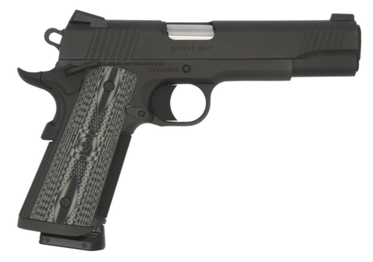 Colt CCU Government 9mm, G10 Grey Grips, Novak Sights, Black DLC, 9rd