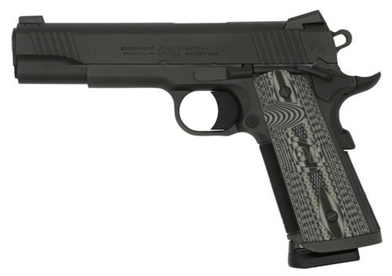 Colt CCU Government 9mm, G10 Grey Grips, Novak Sights, Black DLC, 9rd