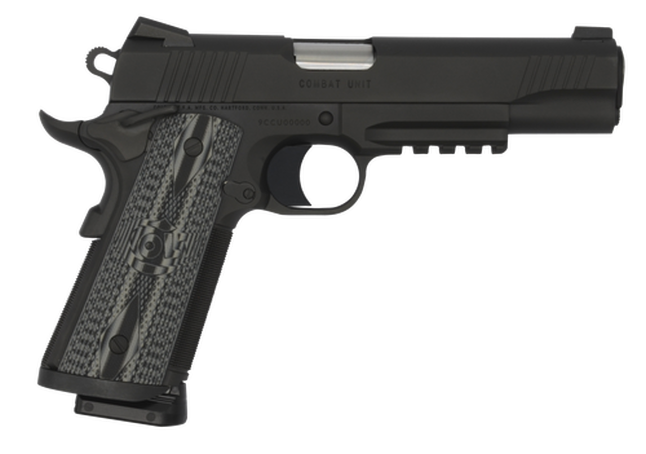 Colt CCU Rail 9mm, Gray G10 Grips, Novak Sights, Black DLC, 8rd