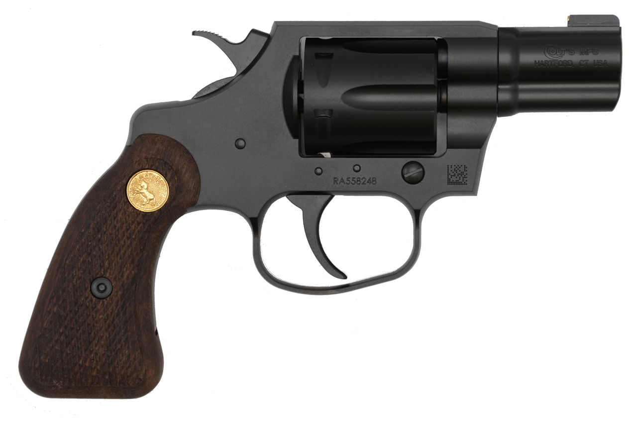 Colt Cobra Special Revolver, 38 Special, 2″ Barrel, Steel Frame, Black PVD Finish, 6Rd, Brass Bead Front Sight, Retro Wood Grips