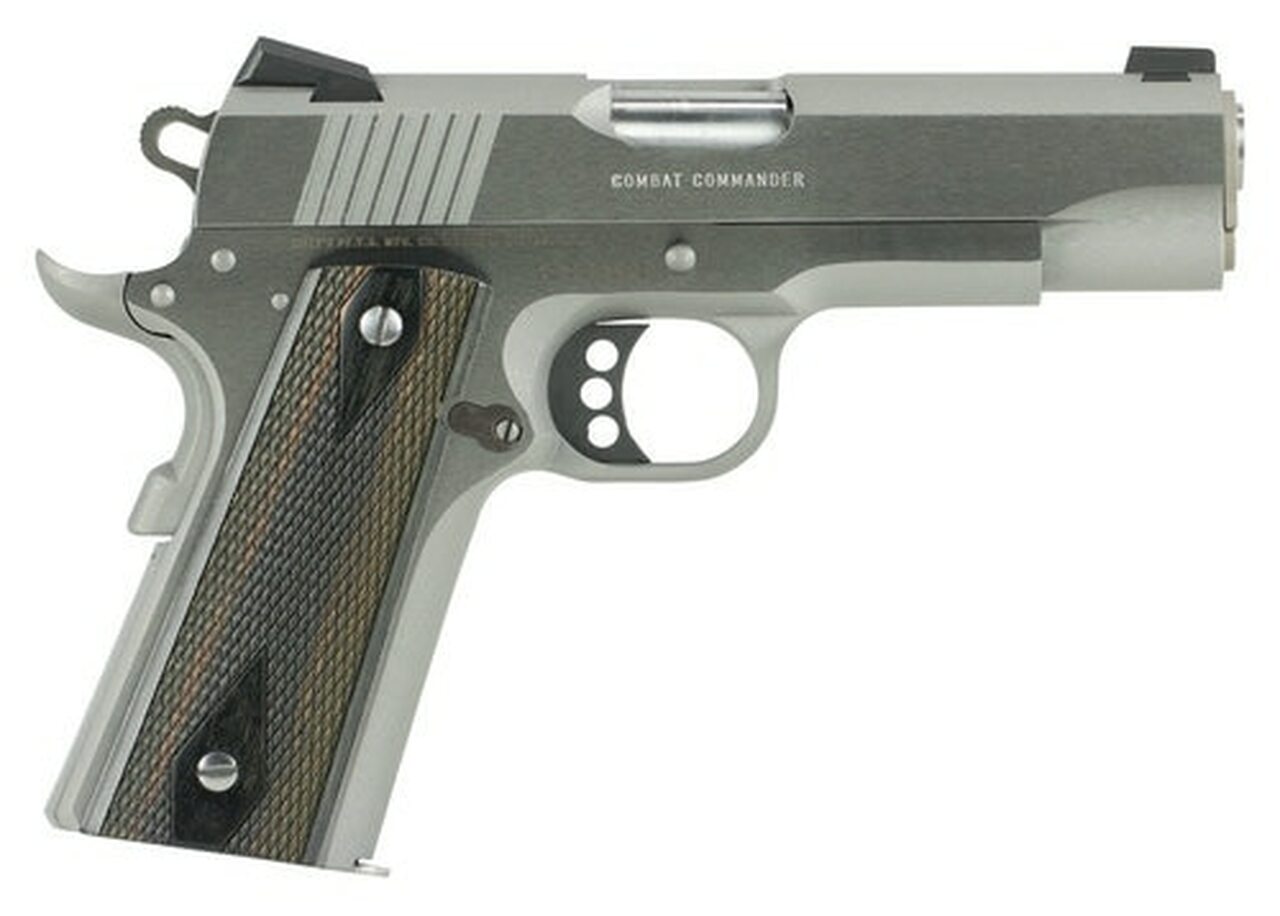 Colt Combat Commander, 45 ACP, 4.25″ Barrel, 8rd, G10 Black Cherry Grips, Stainless Steel