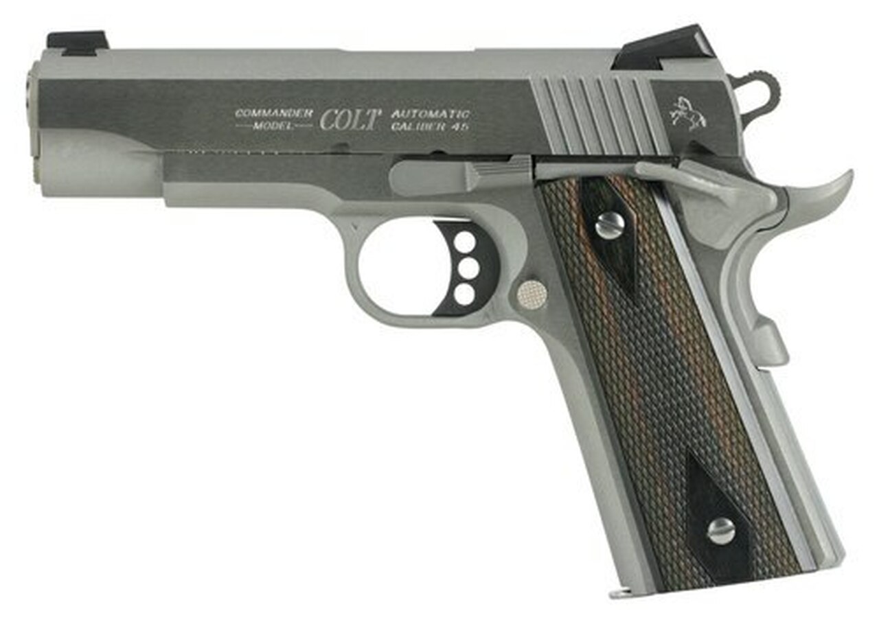 Colt Combat Commander, 45 ACP, 4.25″ Barrel, 8rd, G10 Black Cherry Grips, Stainless Steel