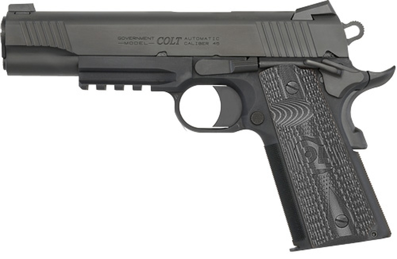 Colt Combat Unit Rail Gun 1911 45 ACP 5″ Barrel Novak Sights, G10 Grips 8rd Mag