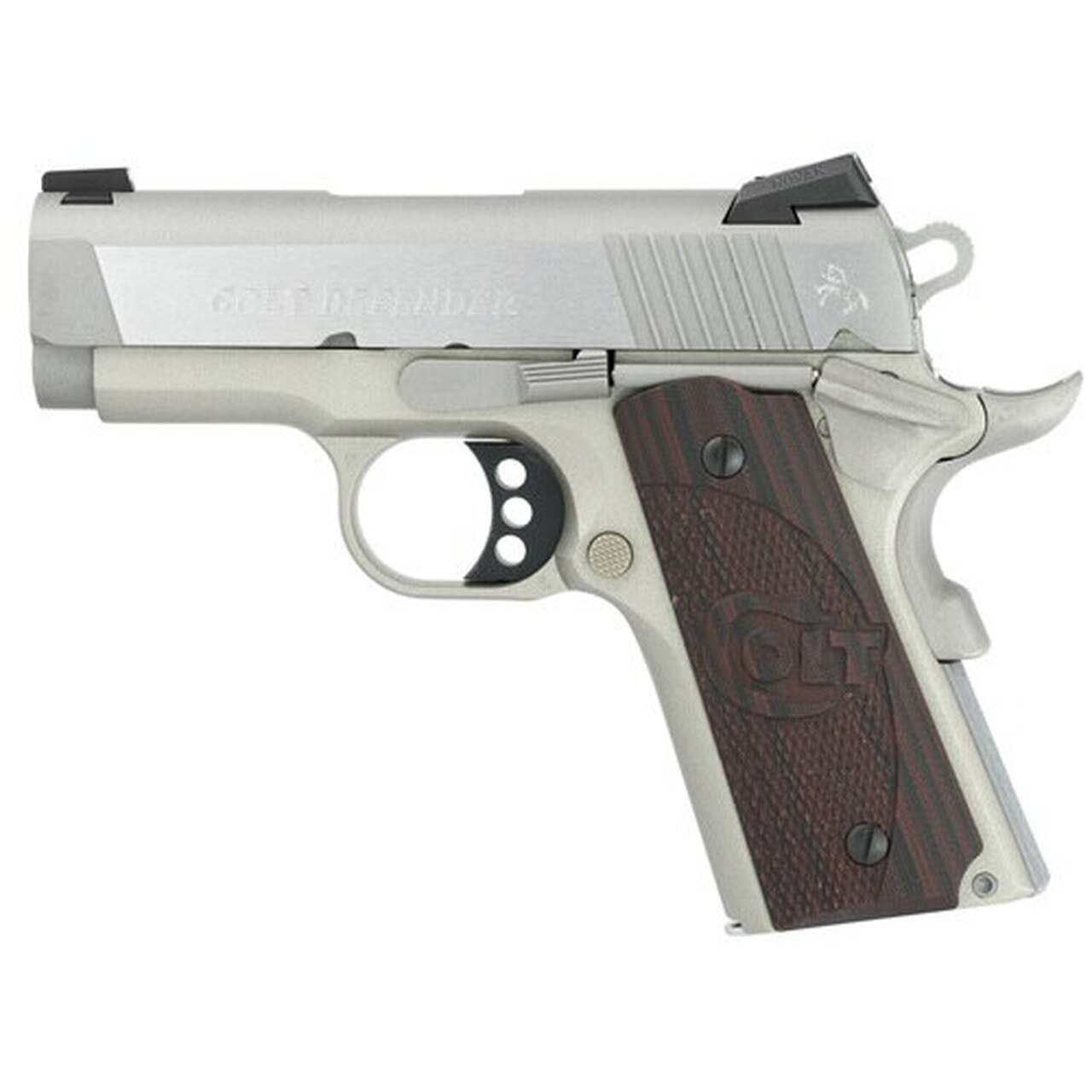 Colt Defender 45 ACP SS, 3″ Barrel, Black Cherry G10 Grips, Stainless, 7rd