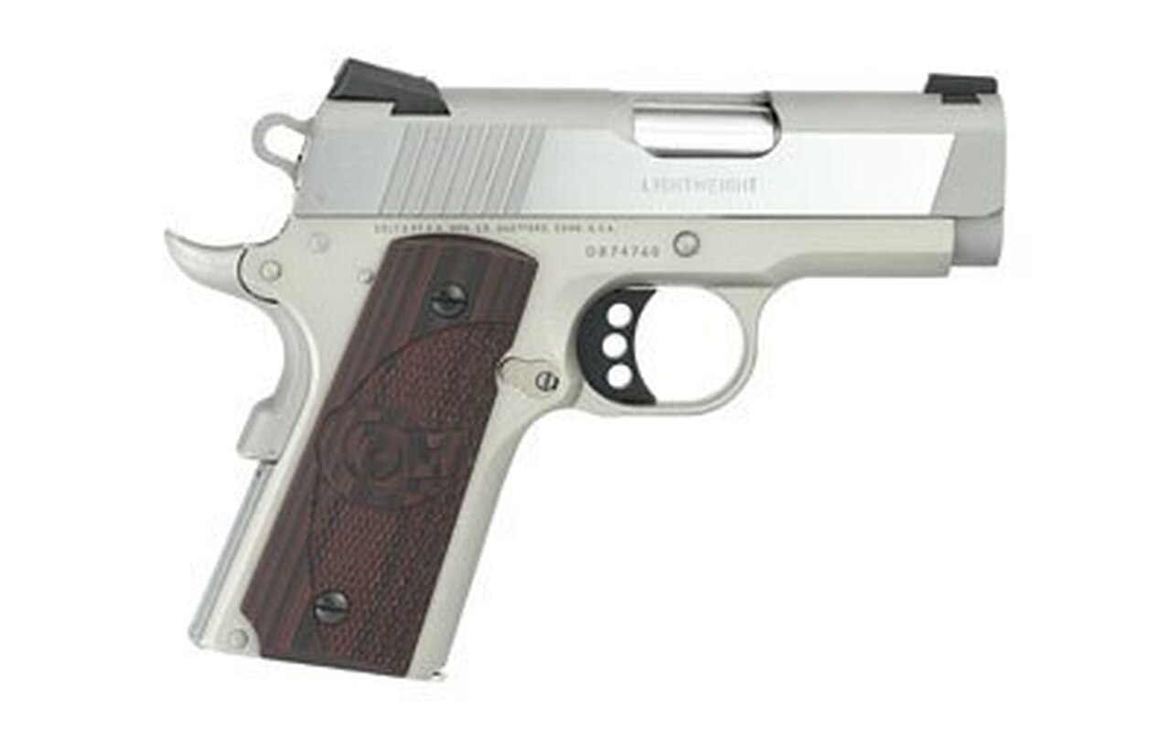 Colt Defender 45 ACP SS, 3″ Barrel, Black Cherry G10 Grips, Stainless, 7rd