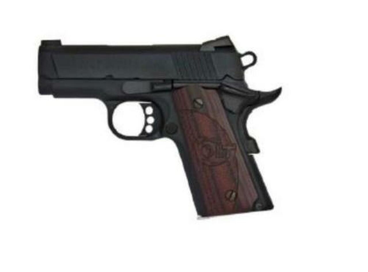 Colt Defender Compact 1911, 45 ACP, 3″ Barrel, Alloy Frame, Blue Finish, G10 Grips, 7Rd Mag, Novak Night Sights
