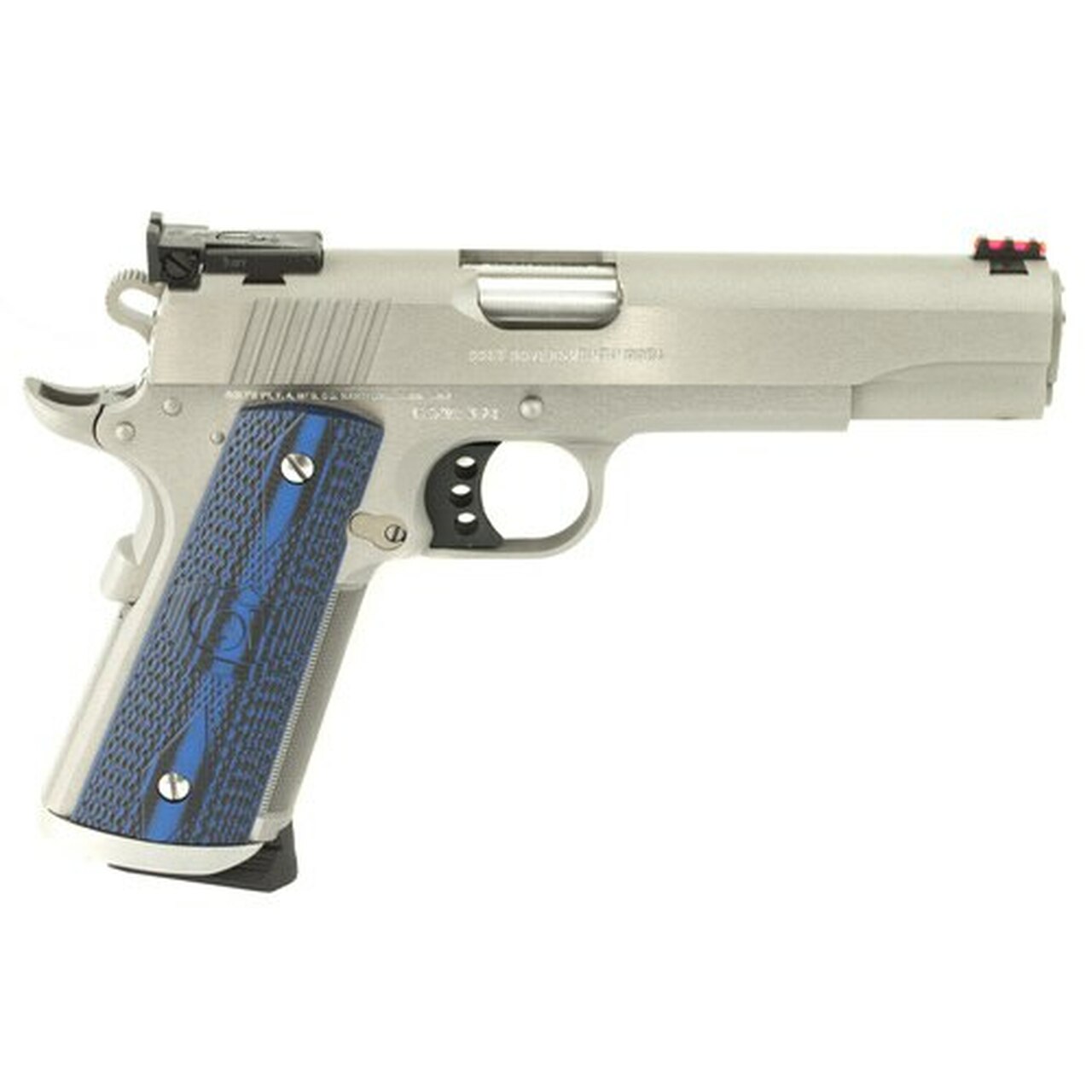 Colt Gold Cup Trophy 45 ACP, 5″ Barrel, Blue G10 Grips, Brushed SS Finish, 8 rd Mag