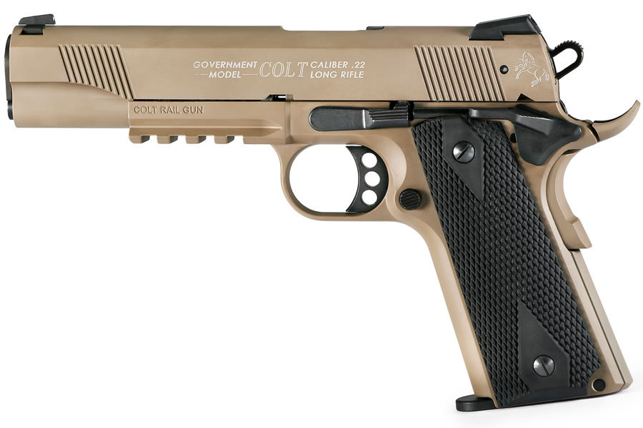 Colt Government 22LR 1911 A1 Rail Gun with Flat Dark Earth (FDE) Finish