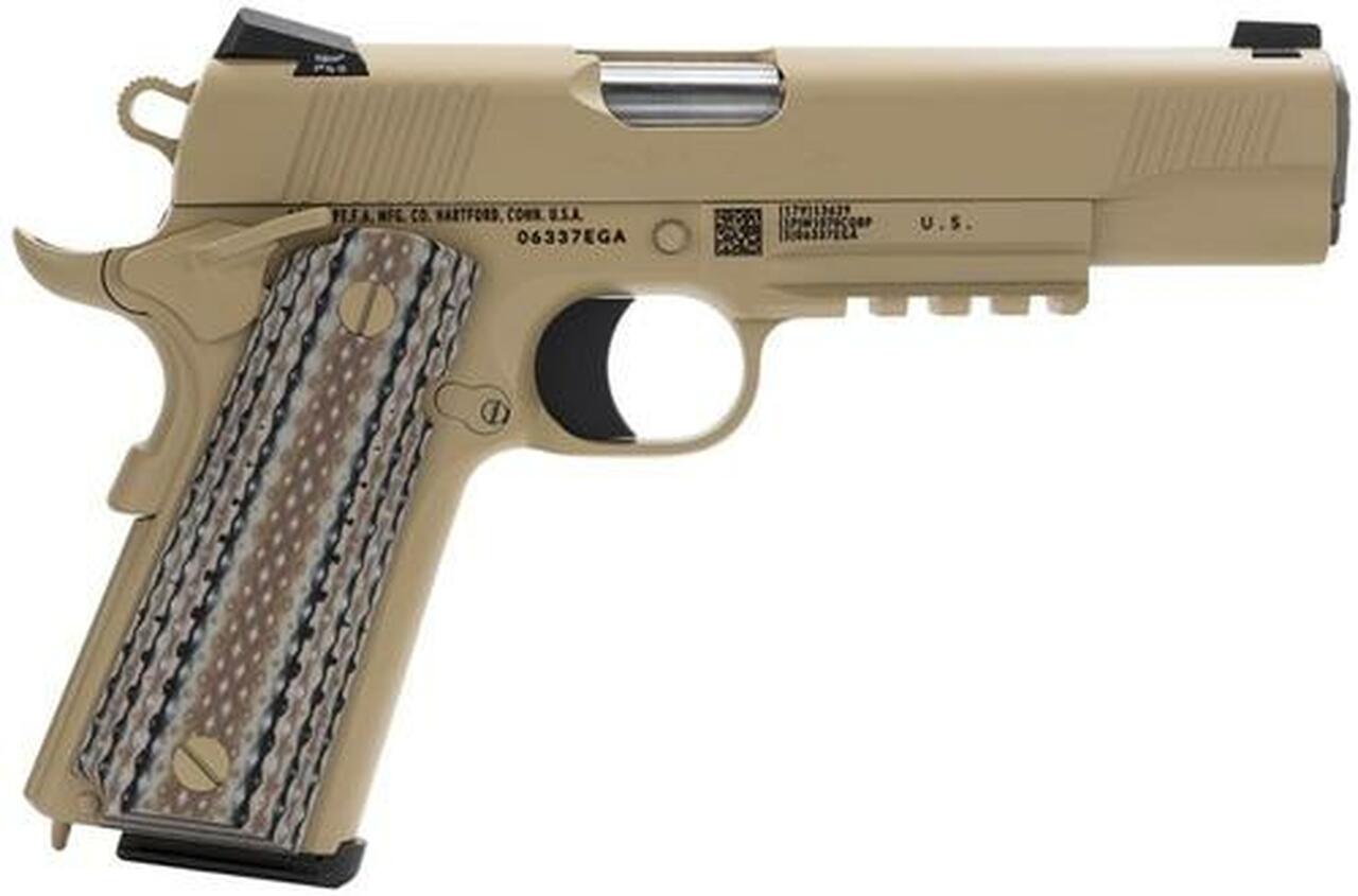 Colt Marine CQBP M45-A1 SA 45 ACP 5″ Barrel, Novak 3Dot Desert Tan G10 Grip, 7rd