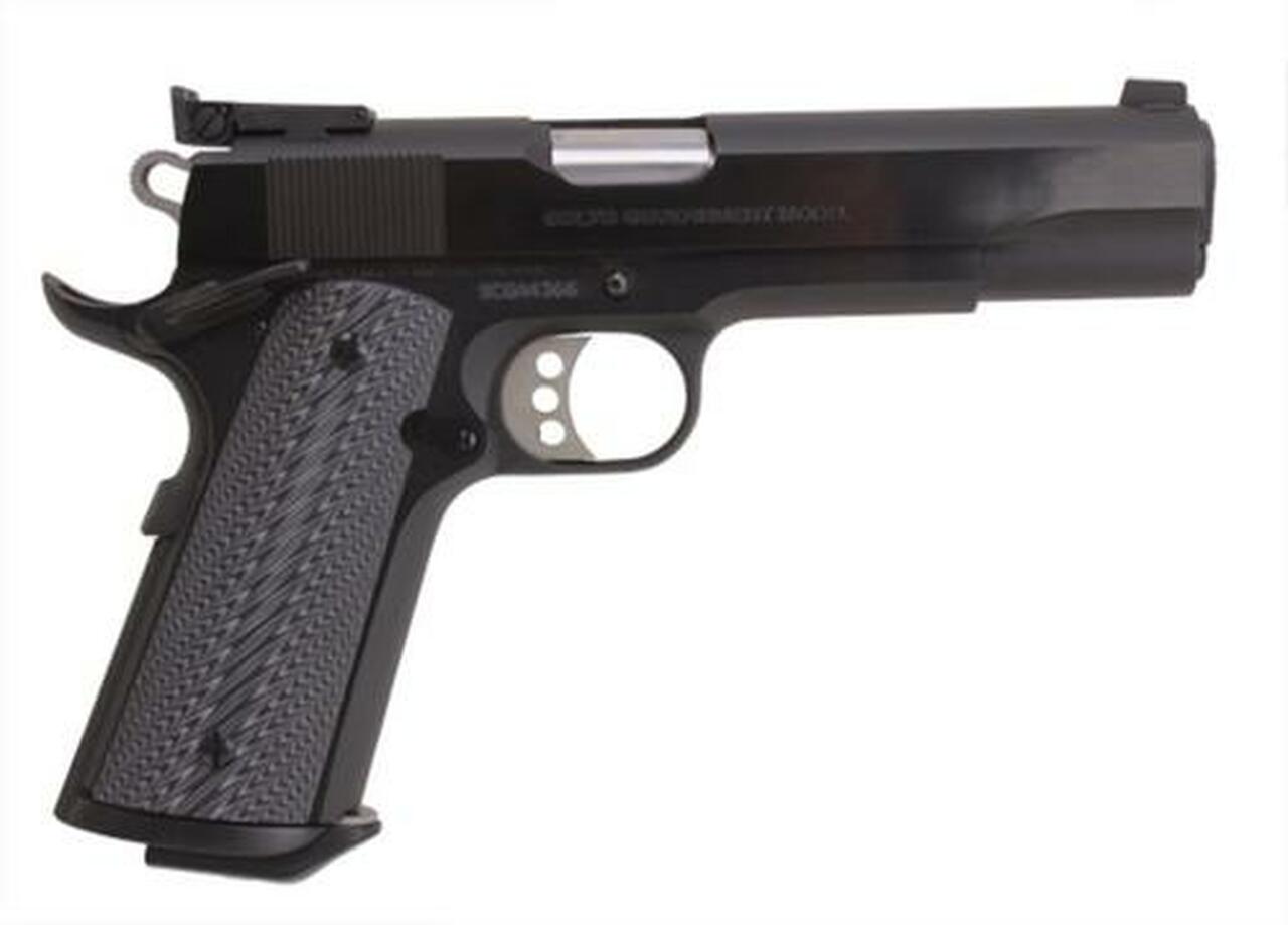 Colt Mfg 1911 Special Combat Government Single 45 Automatic Colt Pistol, 5″, Black/Silver Grips, Blued