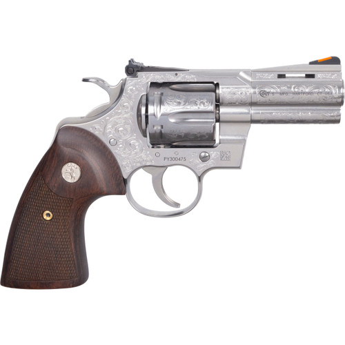 Colt Python 357 Mag, 3″ Barrel, Engraved Stainless Steel, 6rd