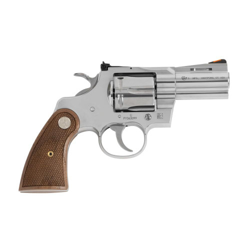 Colt Python 357 Magnum, 2.5″ Barrel, Stainless Steel, Walnut Grips, 6rd