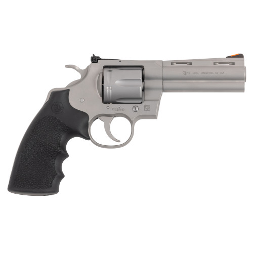 Colt Python 357 Magnum/38 Special, 3″ Barrel, Stainless, Black Grip, 6rd