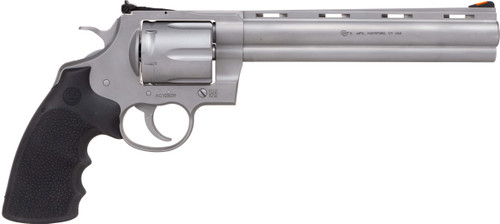 Colt Python 357 Magnum, 8″ Barrel, Stainless Steel, Black Rubber Grip, 6rd