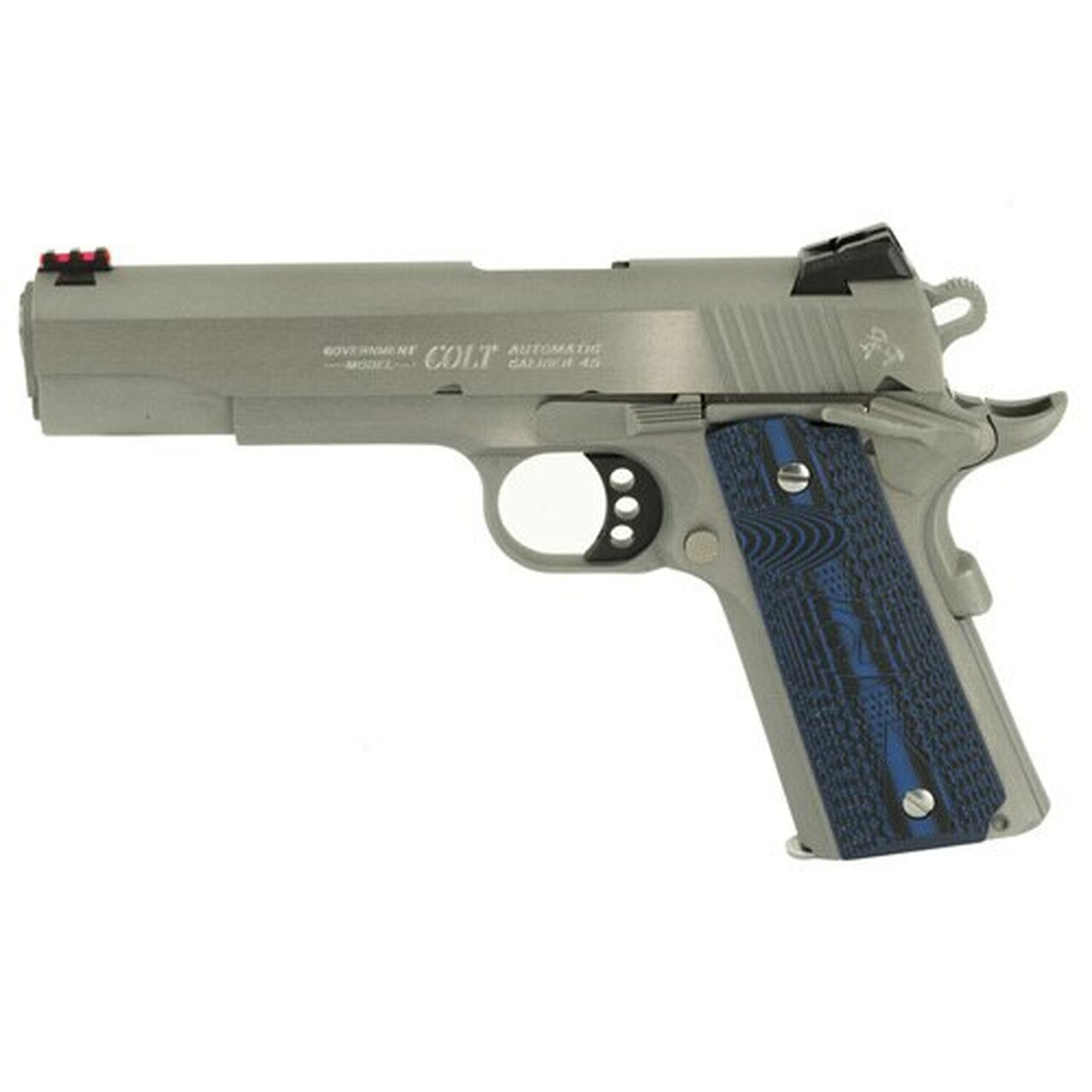 Colt Series 70 Competition SS 45 ACP, 5″ Match Barrel, Novak Sights, G-10 Blue Grips, 8rd Mag