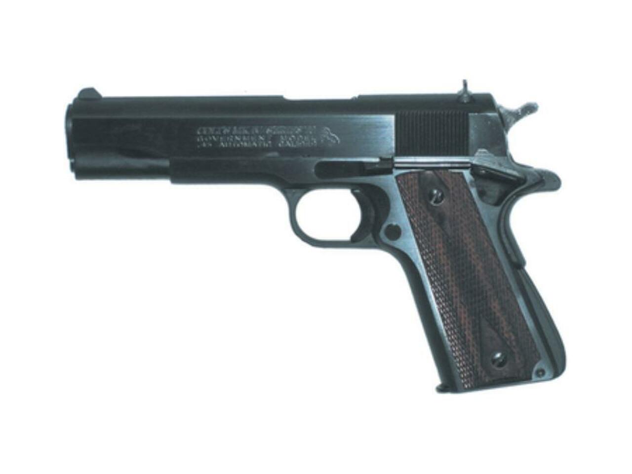 Colt Series 70 Government 45ACP 5″ Barrel Blue Finish Rosewood Grips Fixed Sights 7rd