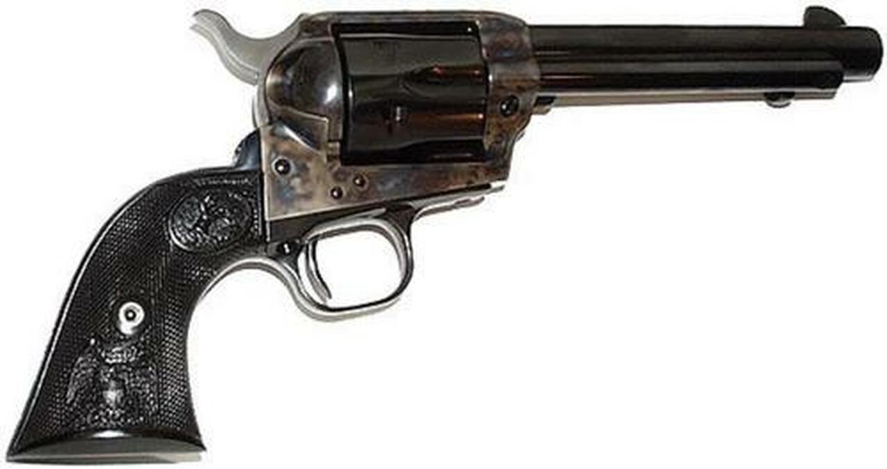 Colt Single Action Army, .357 Magnum, 5.5″ Barrel Dbl Eagle Grip, Blued, Case Colored Finish, 6 Rd