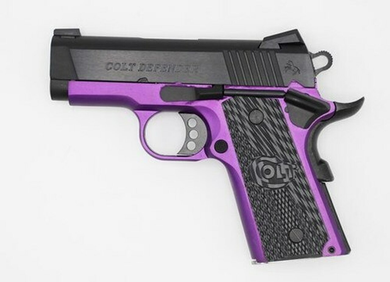Colt Violet Defender Purple Cerakote 45 ACP 4.25″ Barrel Novak Sights G10 Grips 1 of 200
