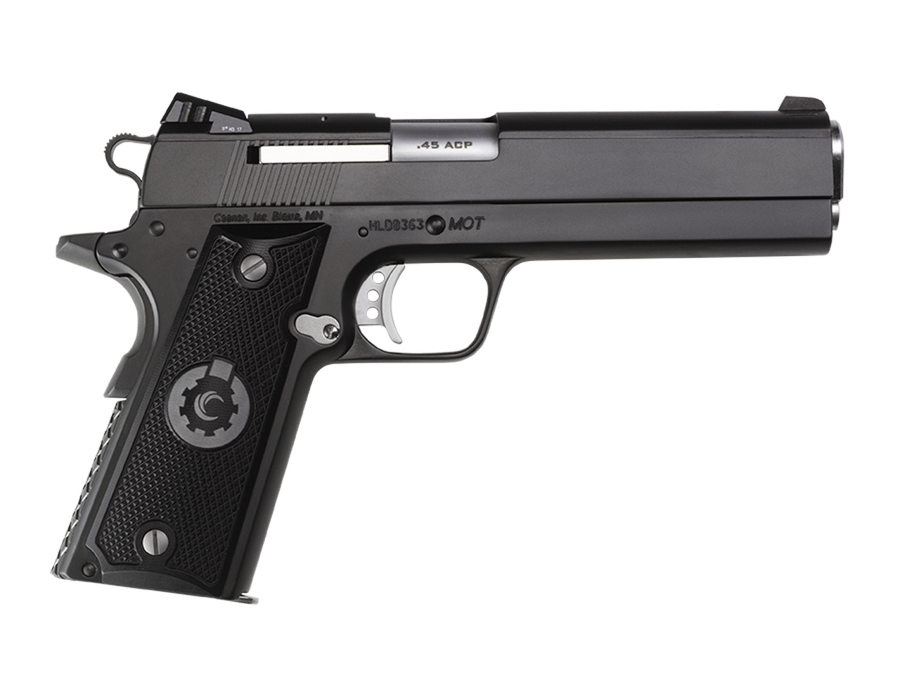 Coonan MOT 45 ACP, 5″, Black Ionbond Stainless, Adj. Fiber Optic Sights, Black Alum Grips, 2 Mags (Special Order)