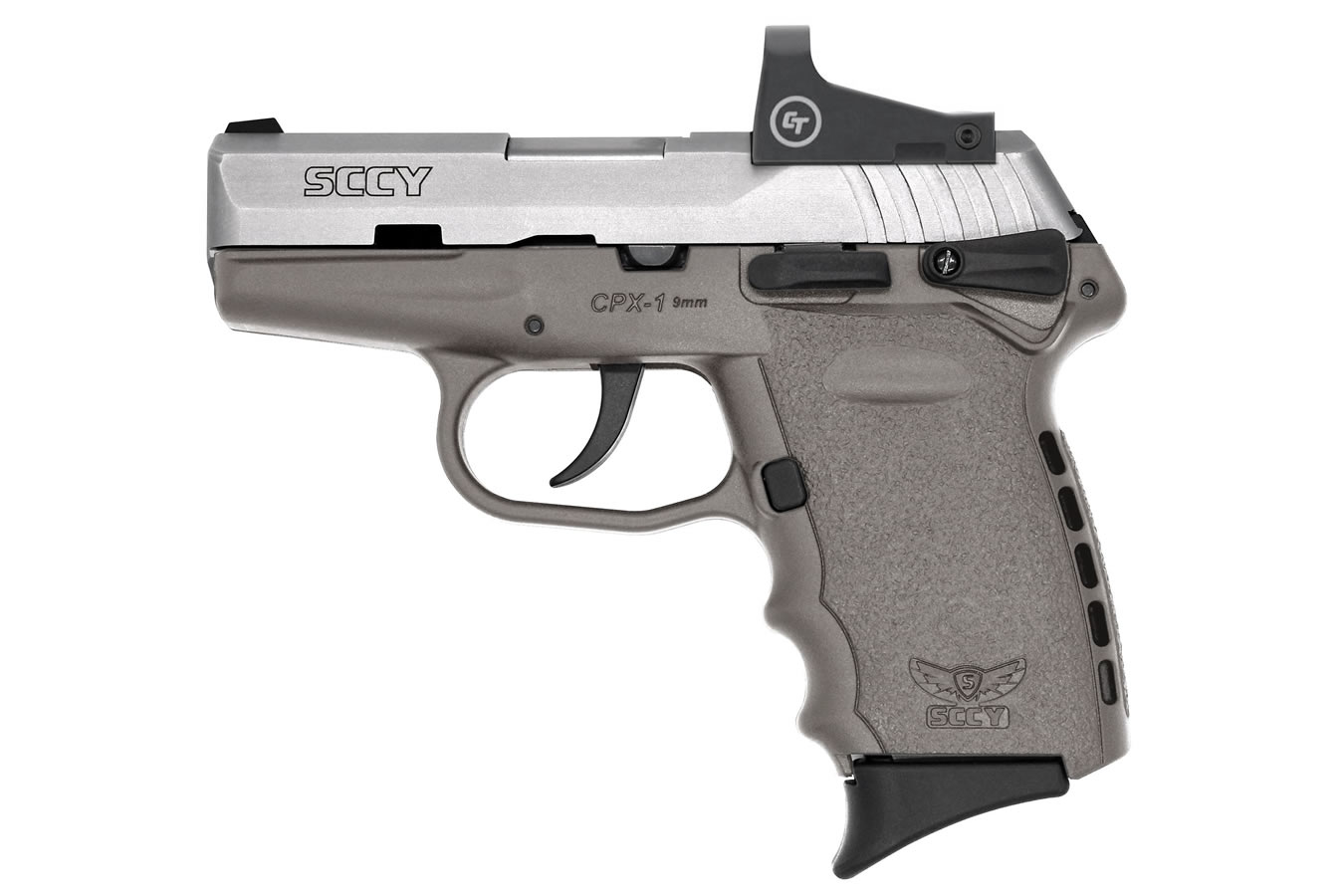 CPX-1 9mm Pistol with Gray Frame/Stainless Slide and Crimson Trace Red Dot