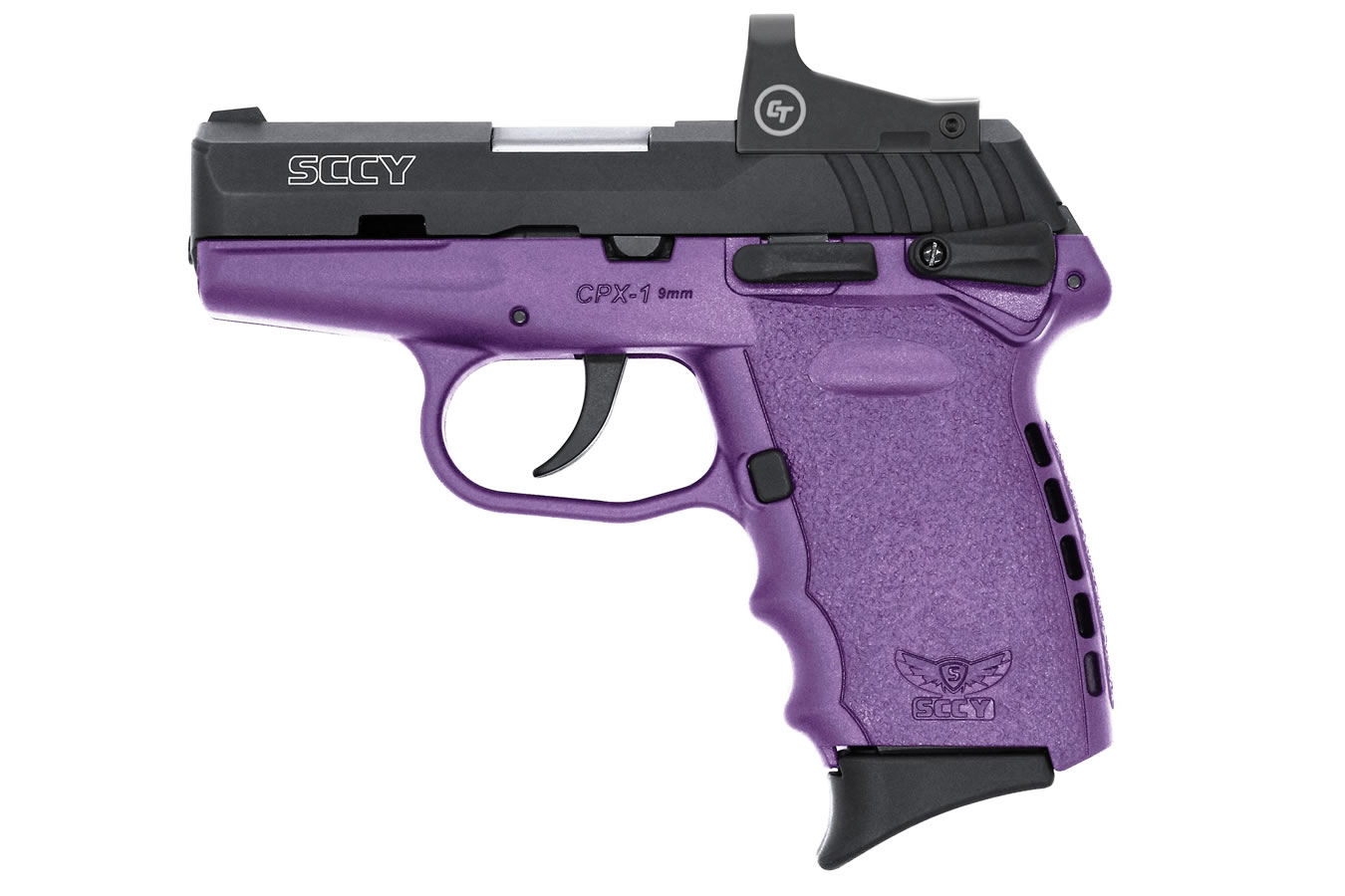 CPX-1 9mm Pistol with Purple Frame and Crimson Trace Red Dot