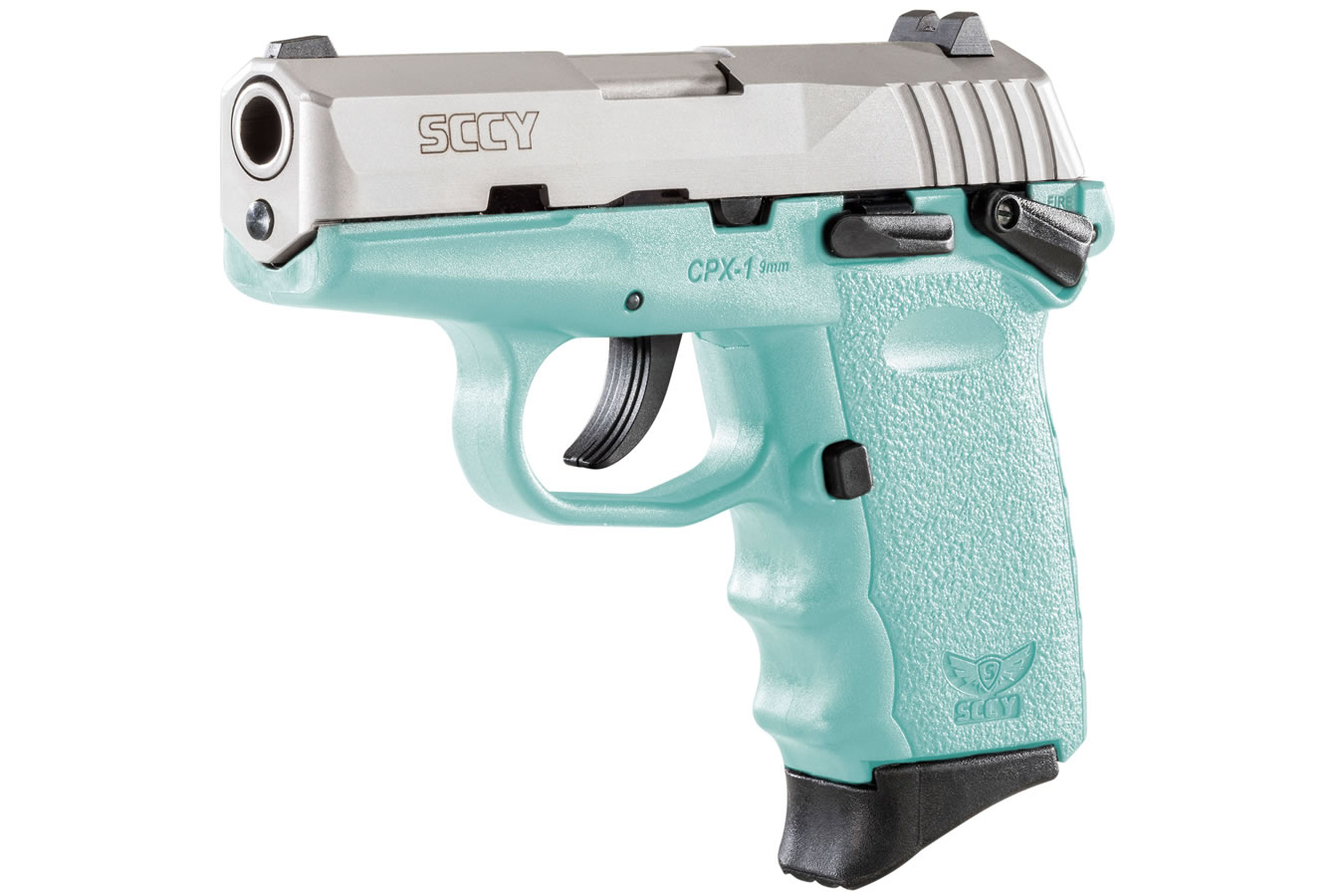 CPX-1 9mm Pistol with SCCY Blue Frame and Stainless Steel Slide