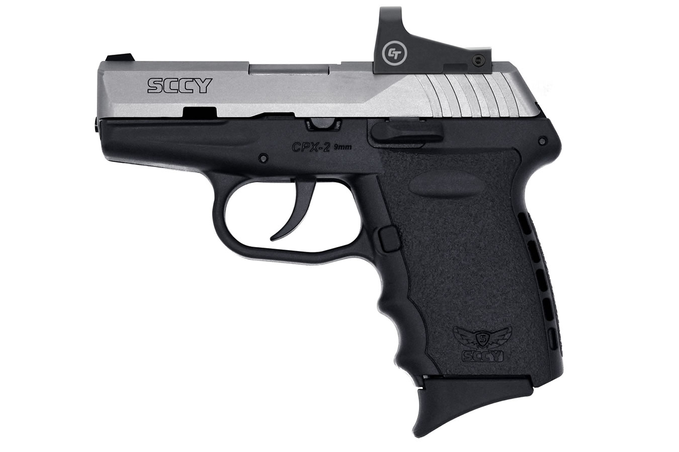 CPX-2 9mm Pistol with Black Frame/Stainless Slide and Crimson Trace Red Dot