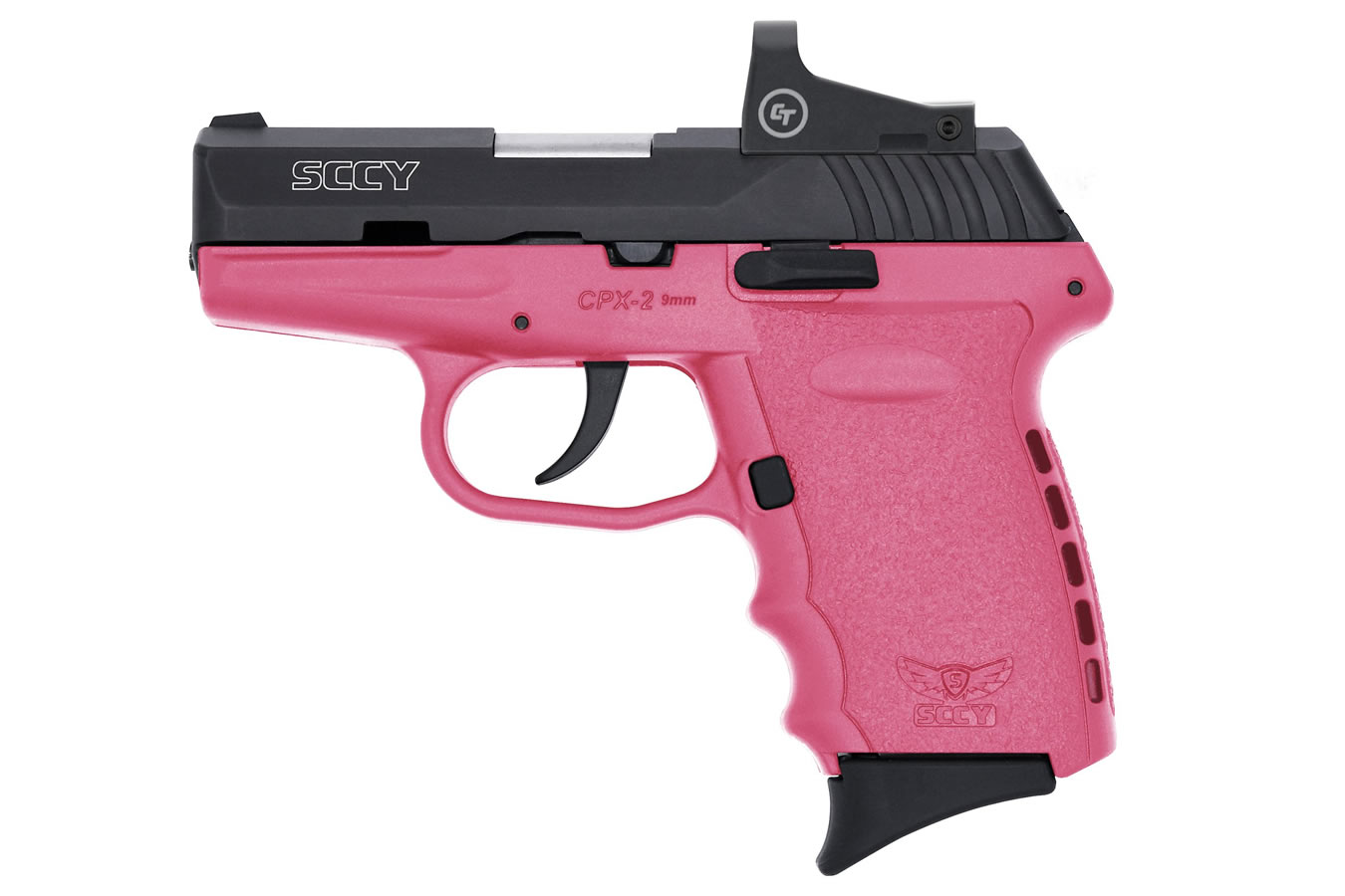 CPX-2 9mm Pistol with Pink Frame and Crimson Trace Red Dot