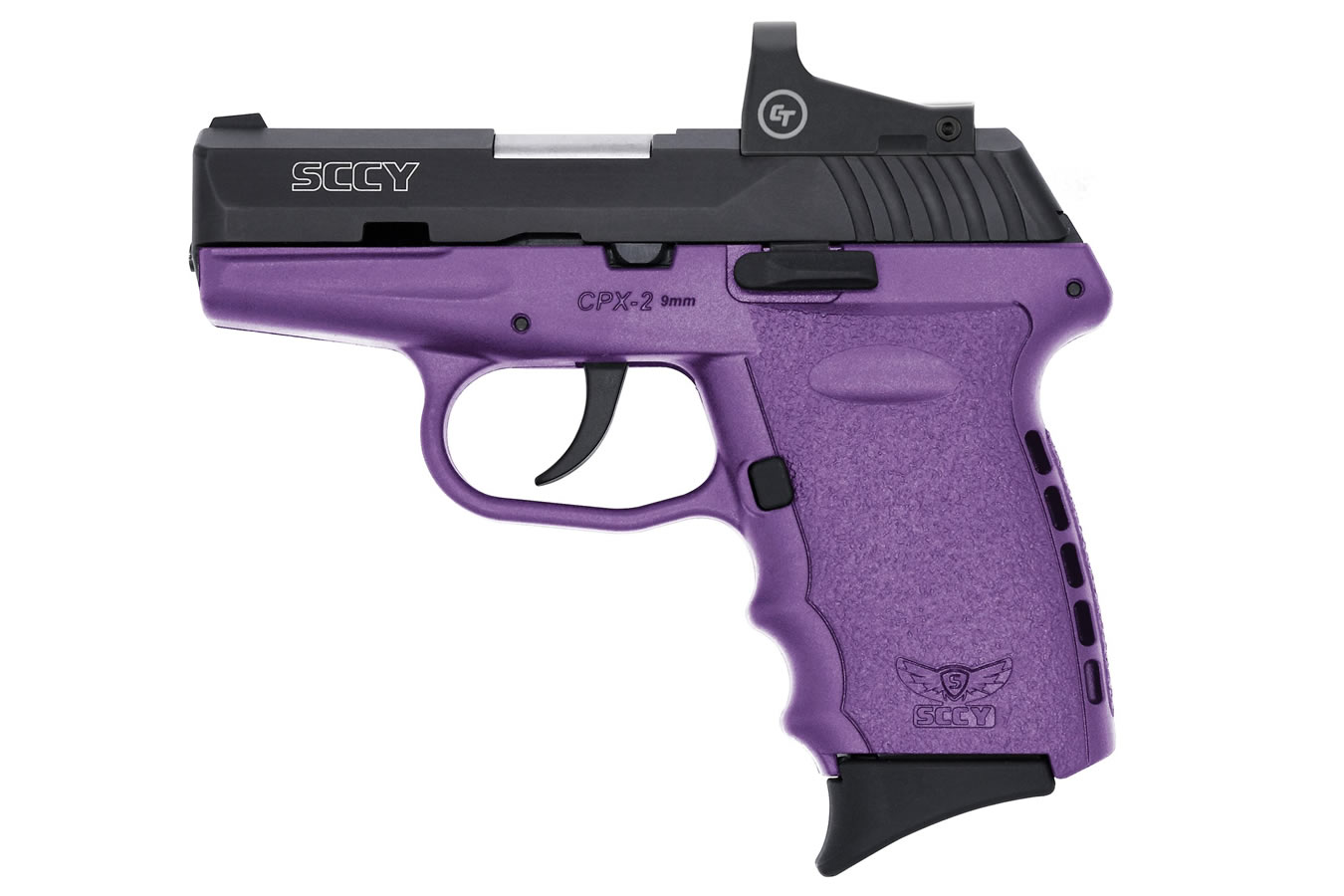 CPX-2 9mm Pistol with Purple Frame and Crimson Trace Red Dot