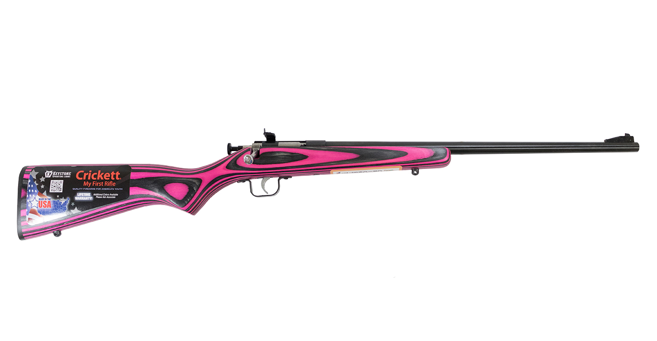 Crickett 22 LR Youth Bolt-Action Rifle with Pink and Black Laminate Stock