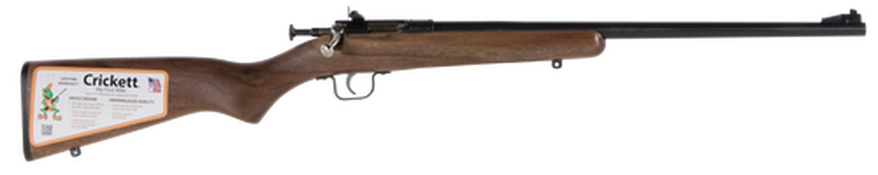 Crickett Single Shot Walnut 22 WMR, 16.125″ Barrel, American Walnut Stock, Blued, 1rd