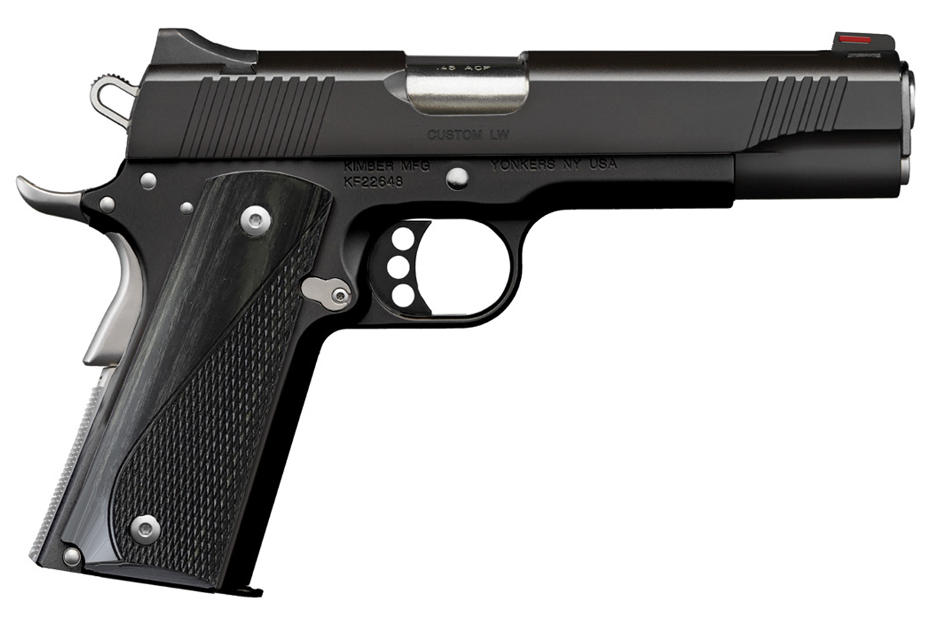 Custom LW Nightstar 45 ACP Pistol with Stainless Small Parts and Gray Laminate Grips