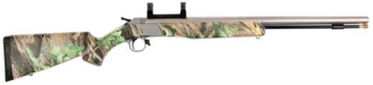 CVA Wolf 209 Magnum .50 Caliber 24″ Stainless Steel Barrel Fiber Optic Sights Realtree Hardwoods Green HD Stock