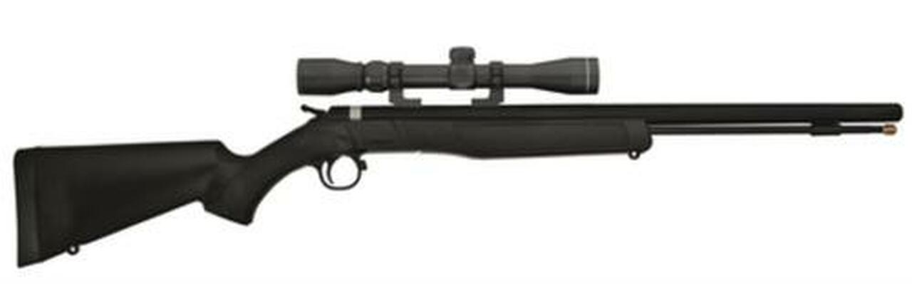 CVA Wolf 209 Muzzleloader .50 Caliber 24″ Blue Barrel Ambidextrous Composite Stock Black With KonusShot 3-9x32mm Scope and Padded Soft Case