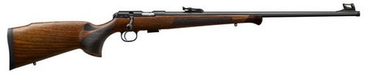CZ 457 Bolt Action, 22 LR, 24.8″ Threaded 1/2×20 Barrel, Blued, Walnut Stock, 5 Round