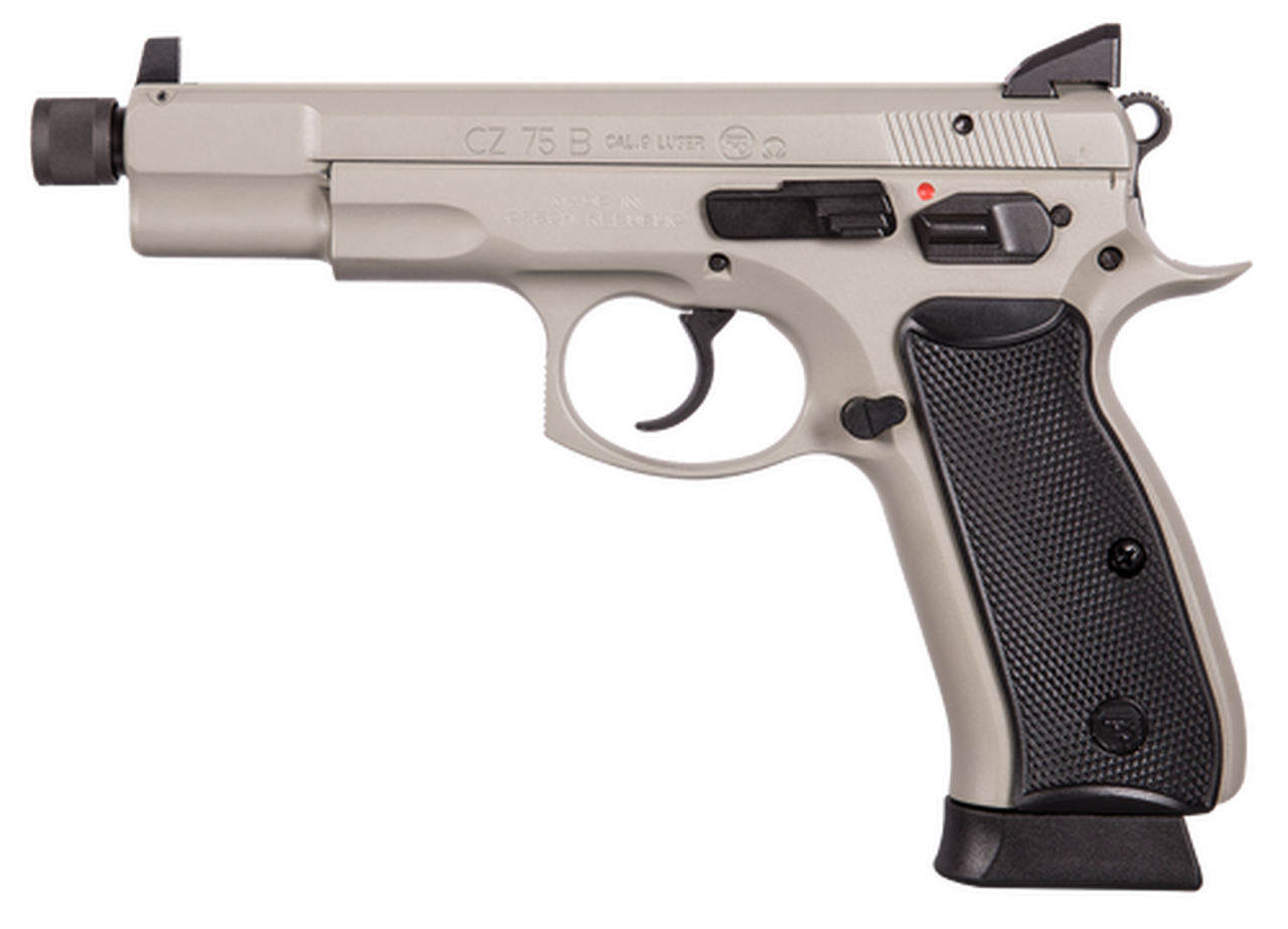 CZ 75 Omega 9mm, 5.2″ Barrel, Black Polymer Grip Gray, 10rd