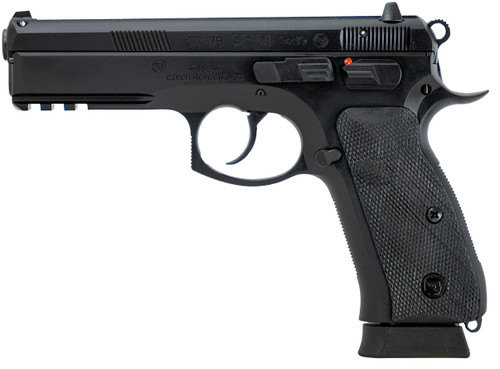 CZ 75 SP-01 9mm, 4.6″ Barrel, Black Polycoat, Fixed Sights, 19rd