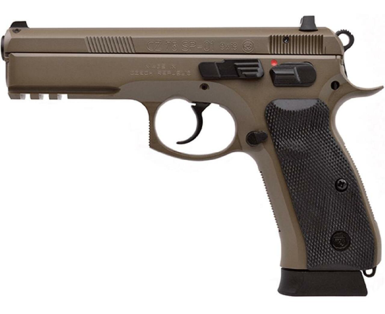 CZ 75 SP-01 Flat Dark Earth 9mm 4.7″ Barrel Flat Dark Earth Night Sights 18rd Mag