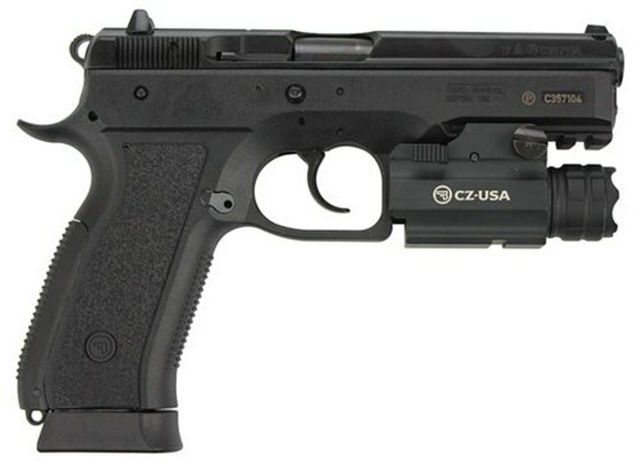 CZ 75 SP-01 Phantom 9mm Black 4.6″ Barrel, Rail Mount Tac Light18rd Mag