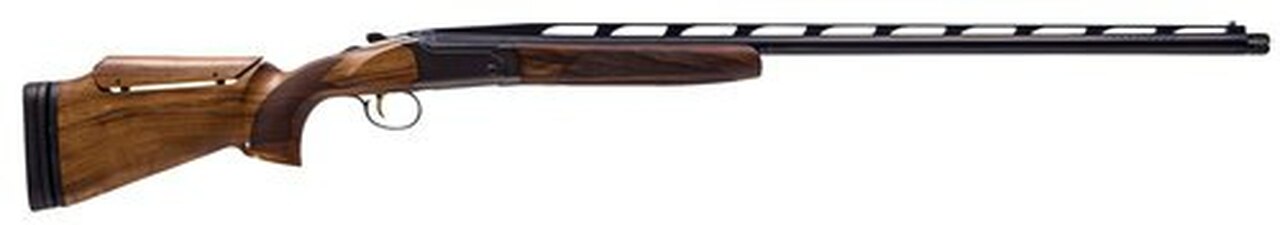 CZ, All-American Single Trap, Over/Under, 12 Gauge, 3″ Chamber, 34″ Chrome Lined, Black, Walnut Stock, Beaver-Tail Forend, 14.5″-15.5″ Length of Pull, Adjustable Comb, 2 Rounds
