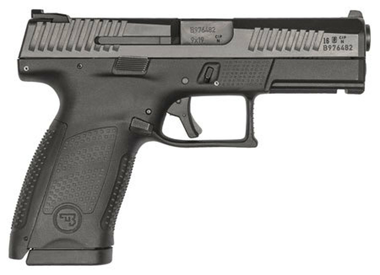 CZ P-10 C, 9mm, 4″ Barrel, 10rd, 3-Dot Sights, Black Nitride Finish