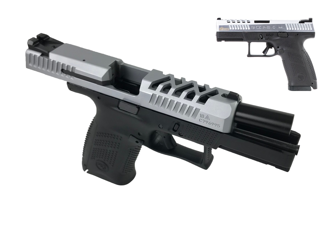 CZ P-10 C 9mm, Exclusive Cajun Gunworks Package, Custom Slide Cuts, 15rd